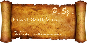 Pataki Szultána névjegykártya